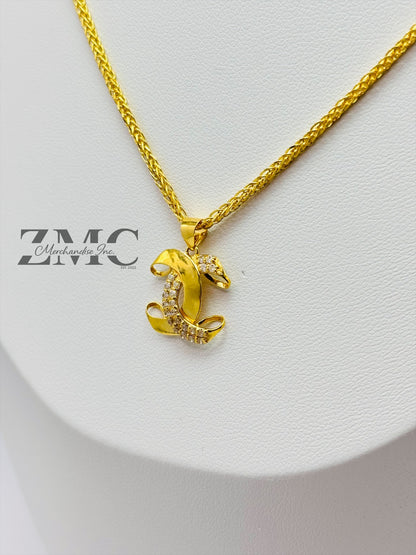 18K Gold C Necklace