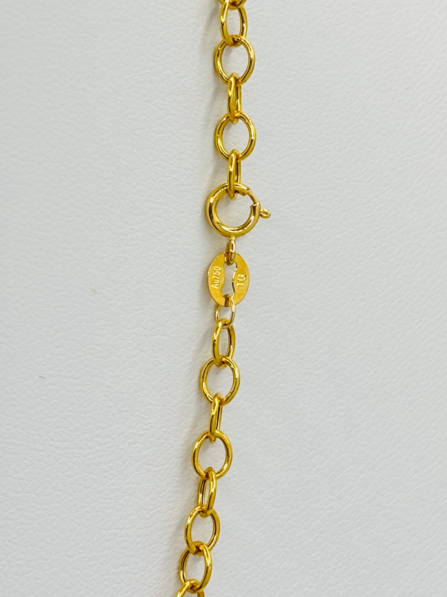 18K Gold Flower Attached Heart Necklace