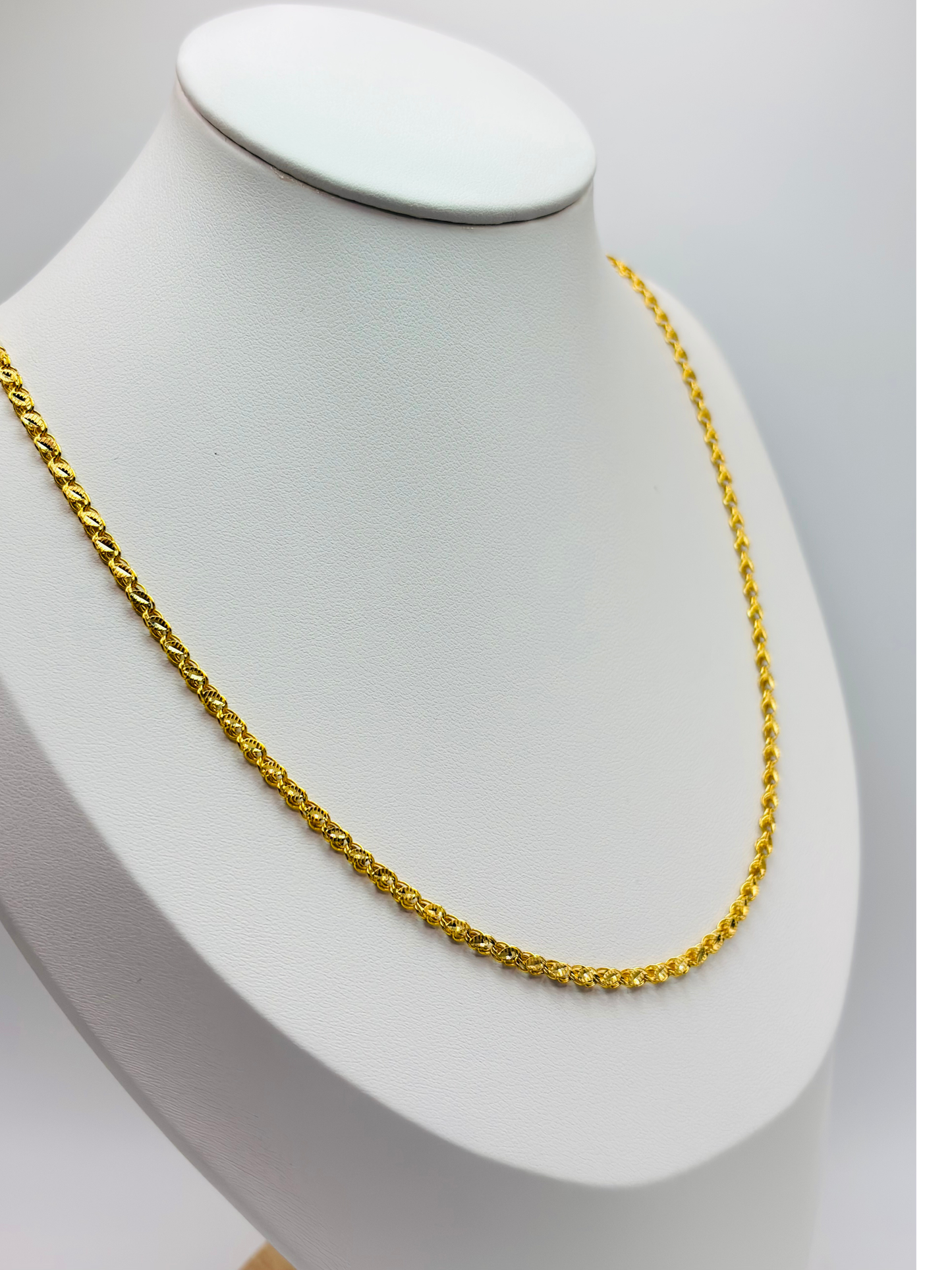 18K Gold Slim Damascus Chain