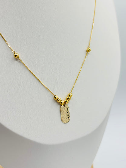 18K Gold Ball/Oval Necklace