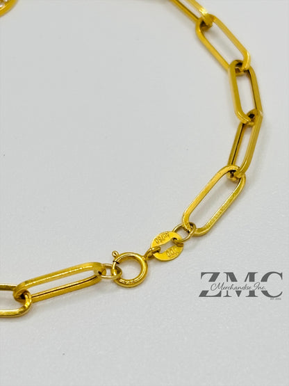 18K Gold Paperclip Bracelet