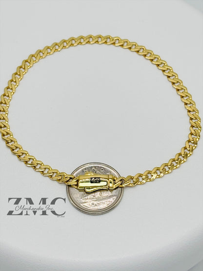 18K Gold M Plain Bracelet