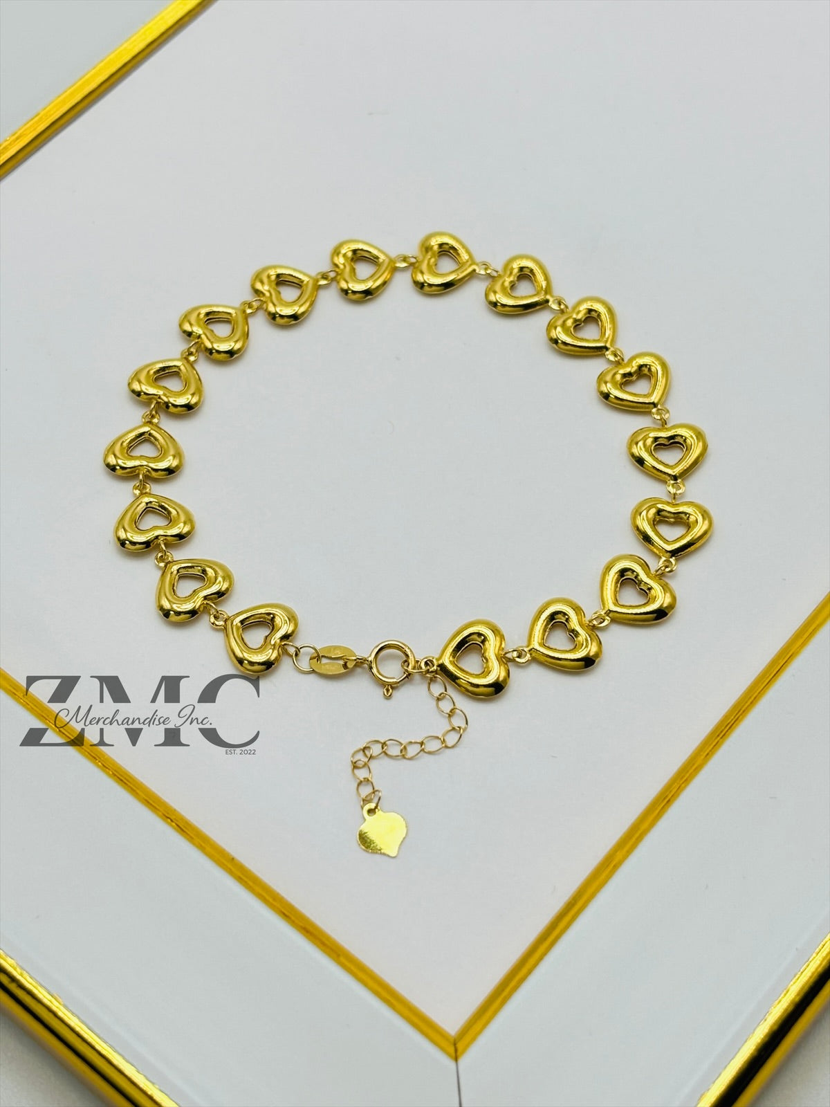 18K Gold Heart Bracelet