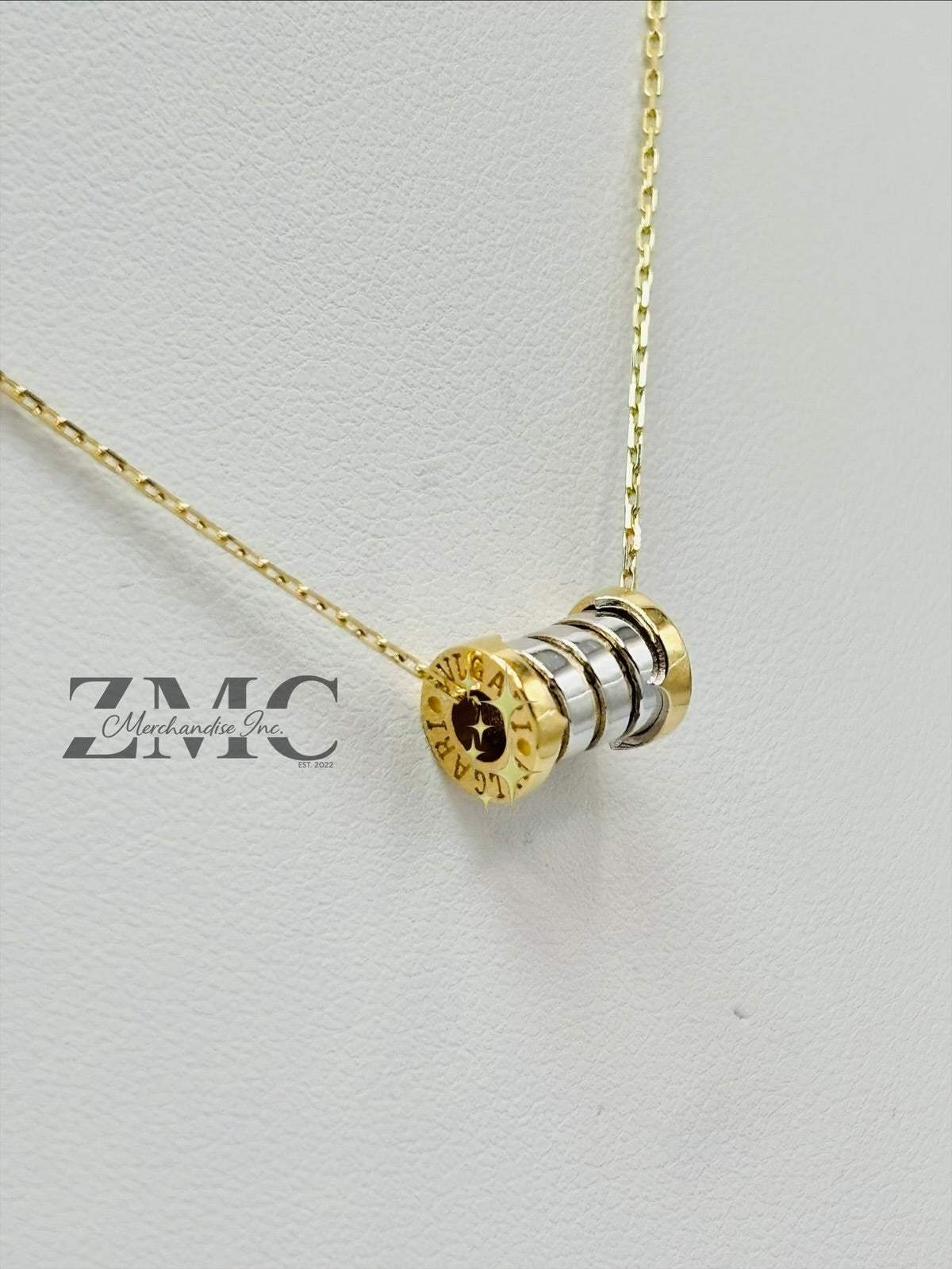 18K Gold Barrel Necklace