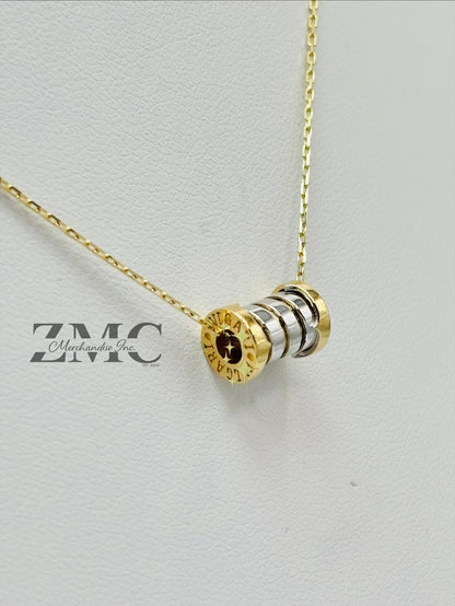 18K Gold Barrel Necklace