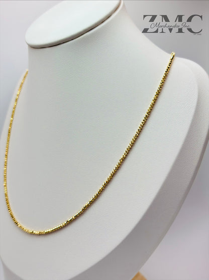 18K Gold Mirror Ball Slider Chain