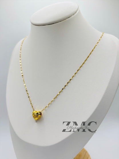 18K Gold Heart Dancing Necklace