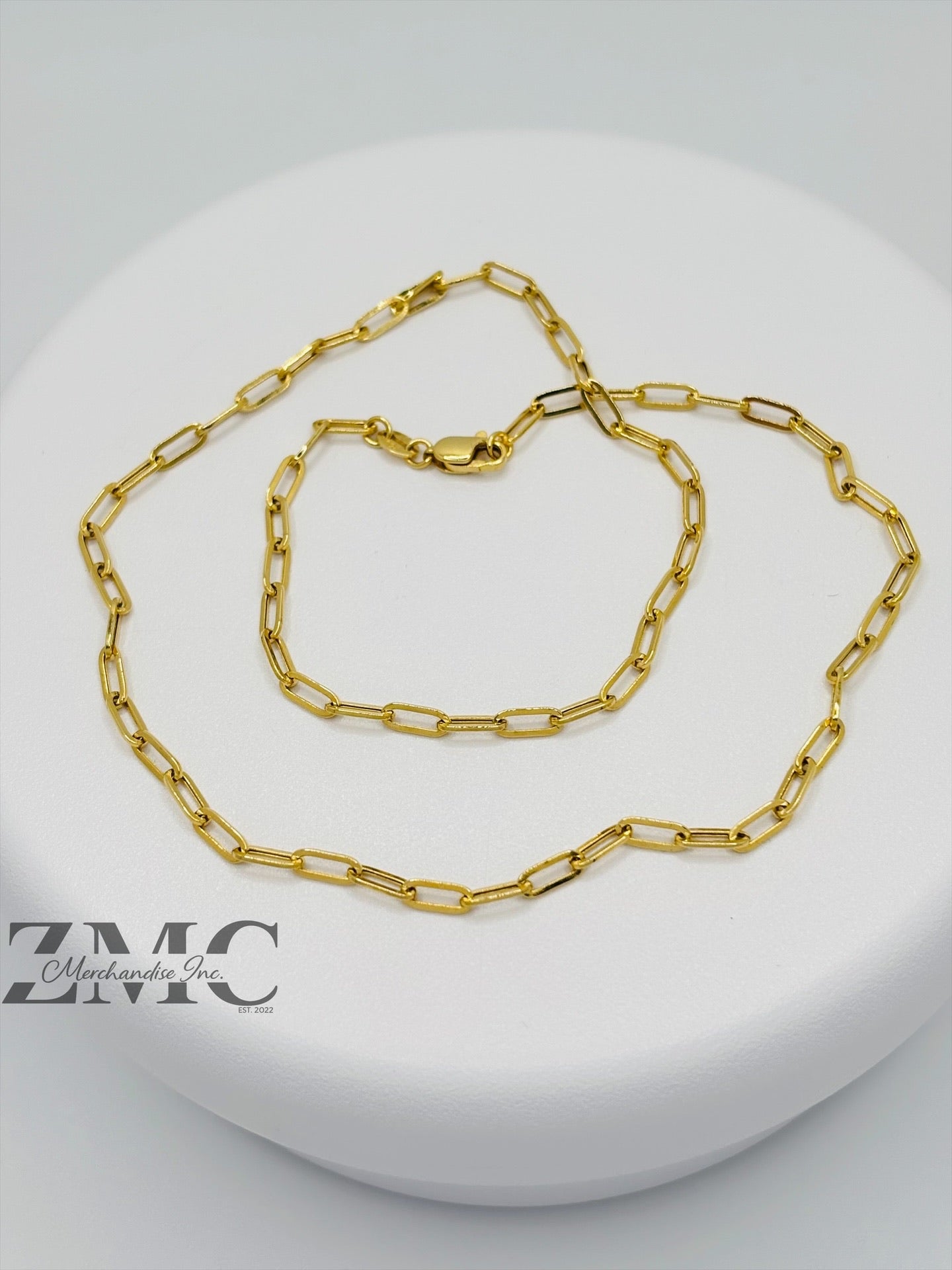18K Gold Paperclip Chain  7 mm Link