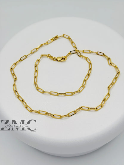 18K Gold Paperclip Chain  7 mm Link