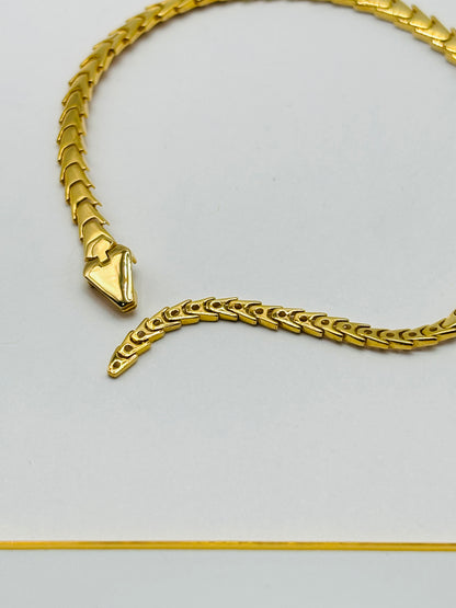 18K Gold Plain Serpentine Bracelet