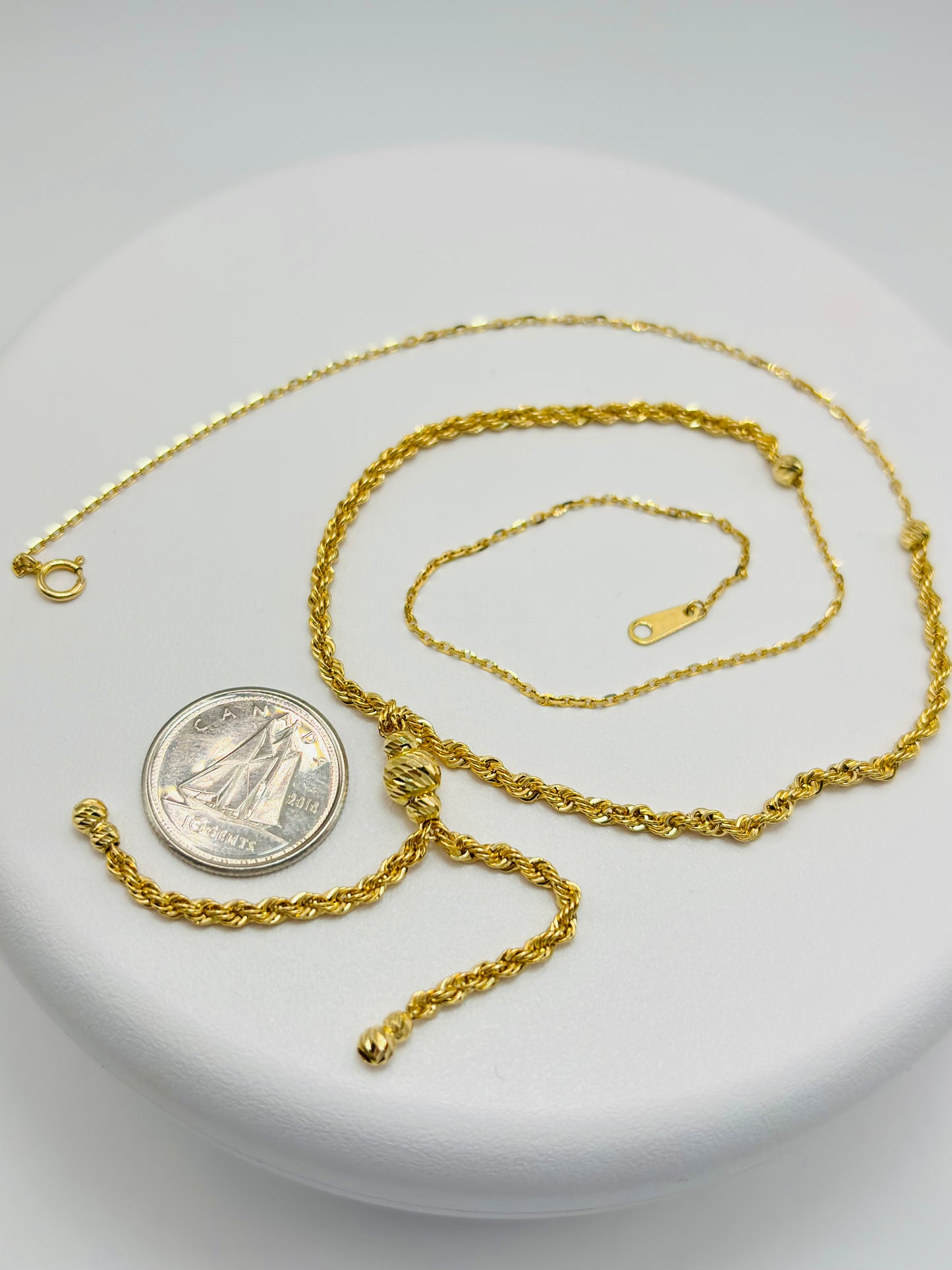 18K Gold Rope Ball Necklace