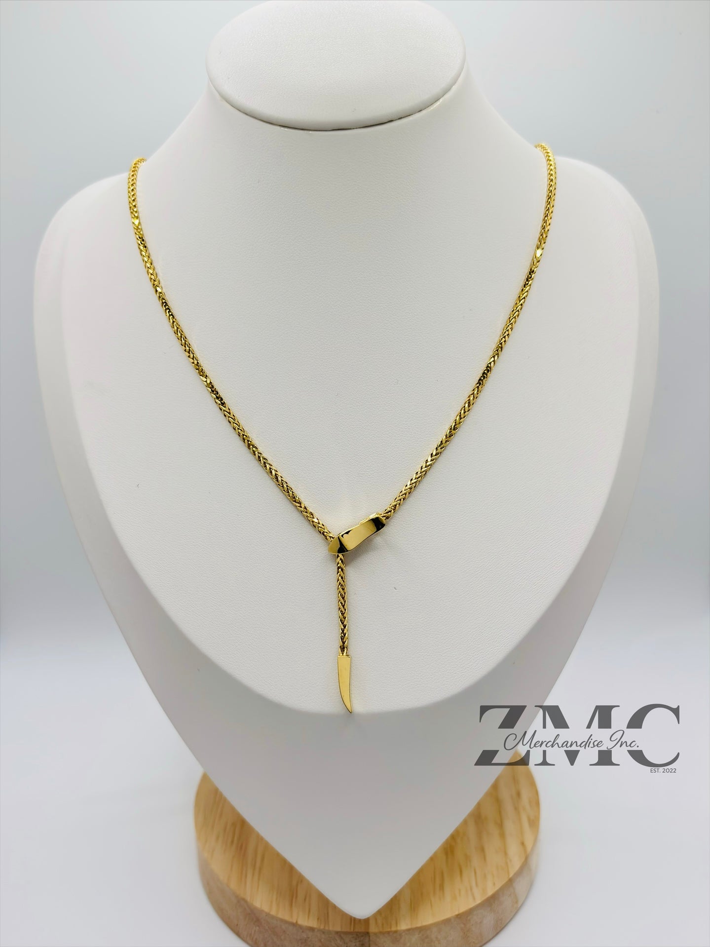 18K Gold Snake Bite Necklace