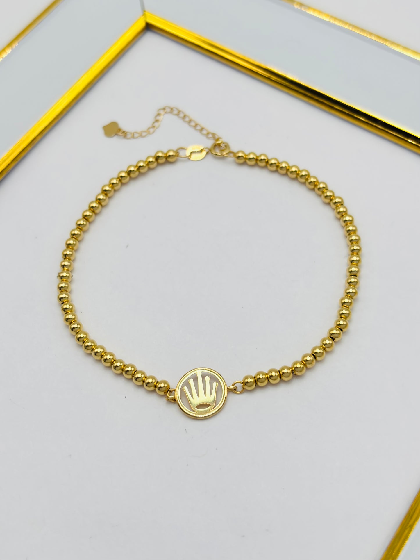 18K Gold Crown Bubble Bracelet