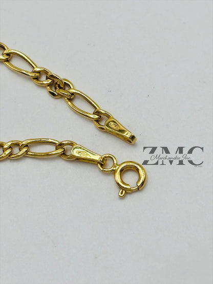 18K Gold Name Figaro Bracelet