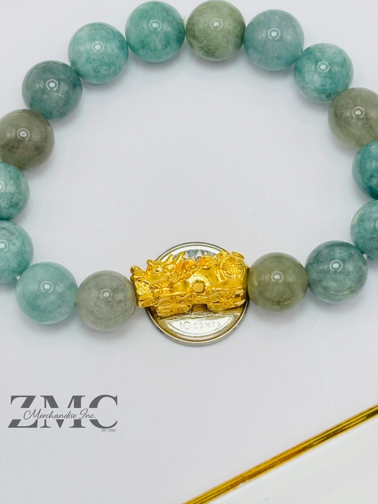 18K Gold Lucky Piyao/ Pi Xiu  Bracelet Jade ( Hollow Empty Inside) Large