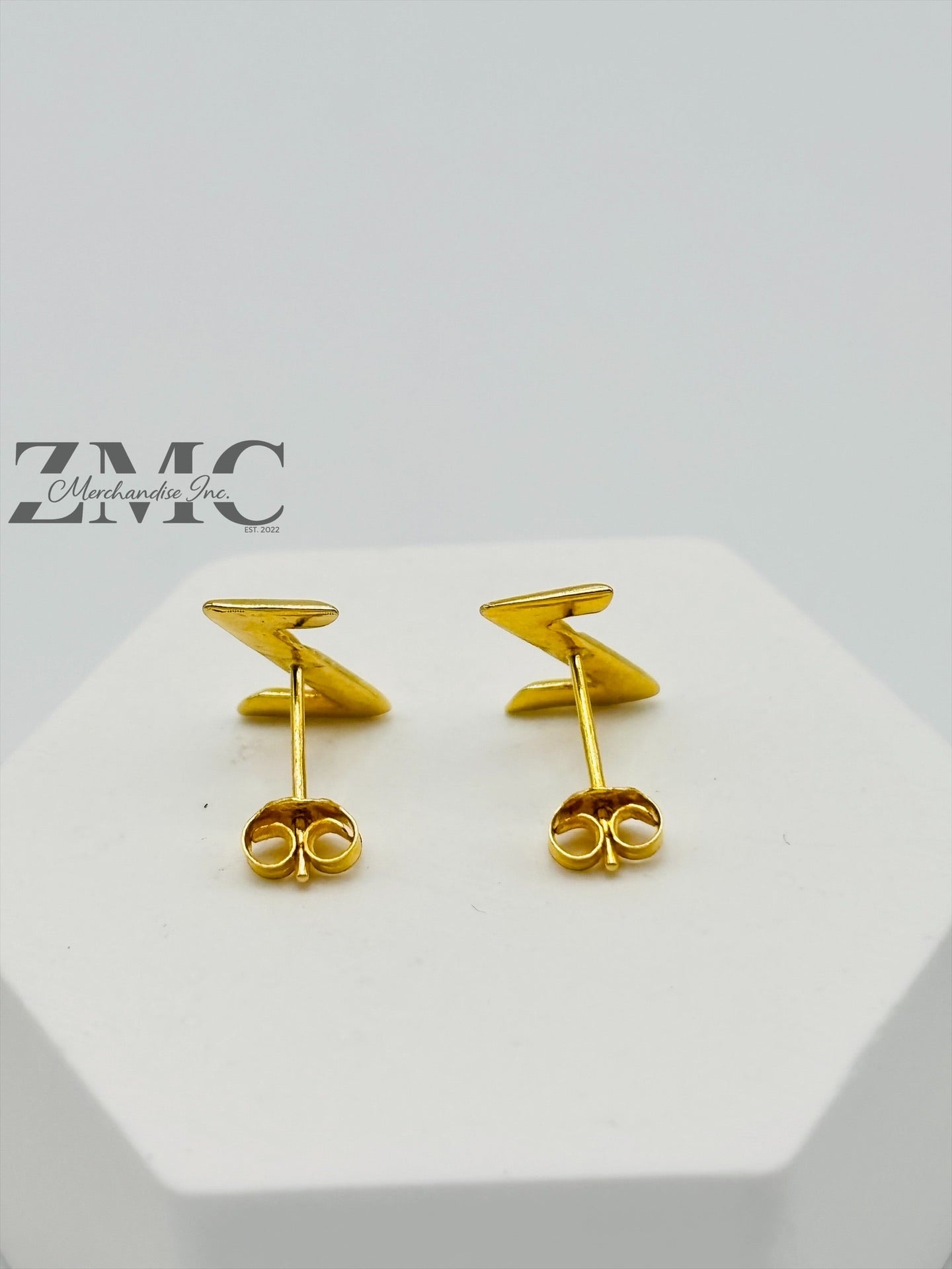 18K Gold Z Earrings