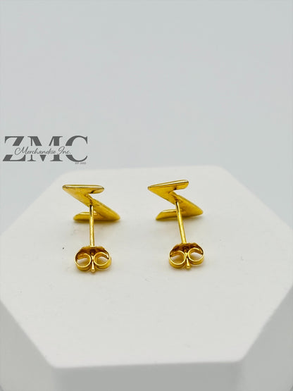 18K Gold Z Earrings