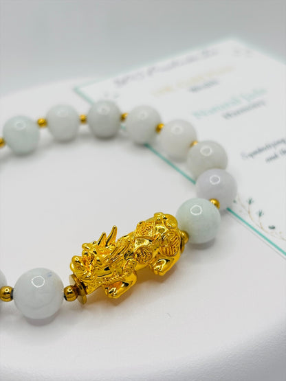 18K Gold Lucky Piyao/ Pi Xiu Jade Bracelet( Hollow Empty Inside) XXL PIYAO