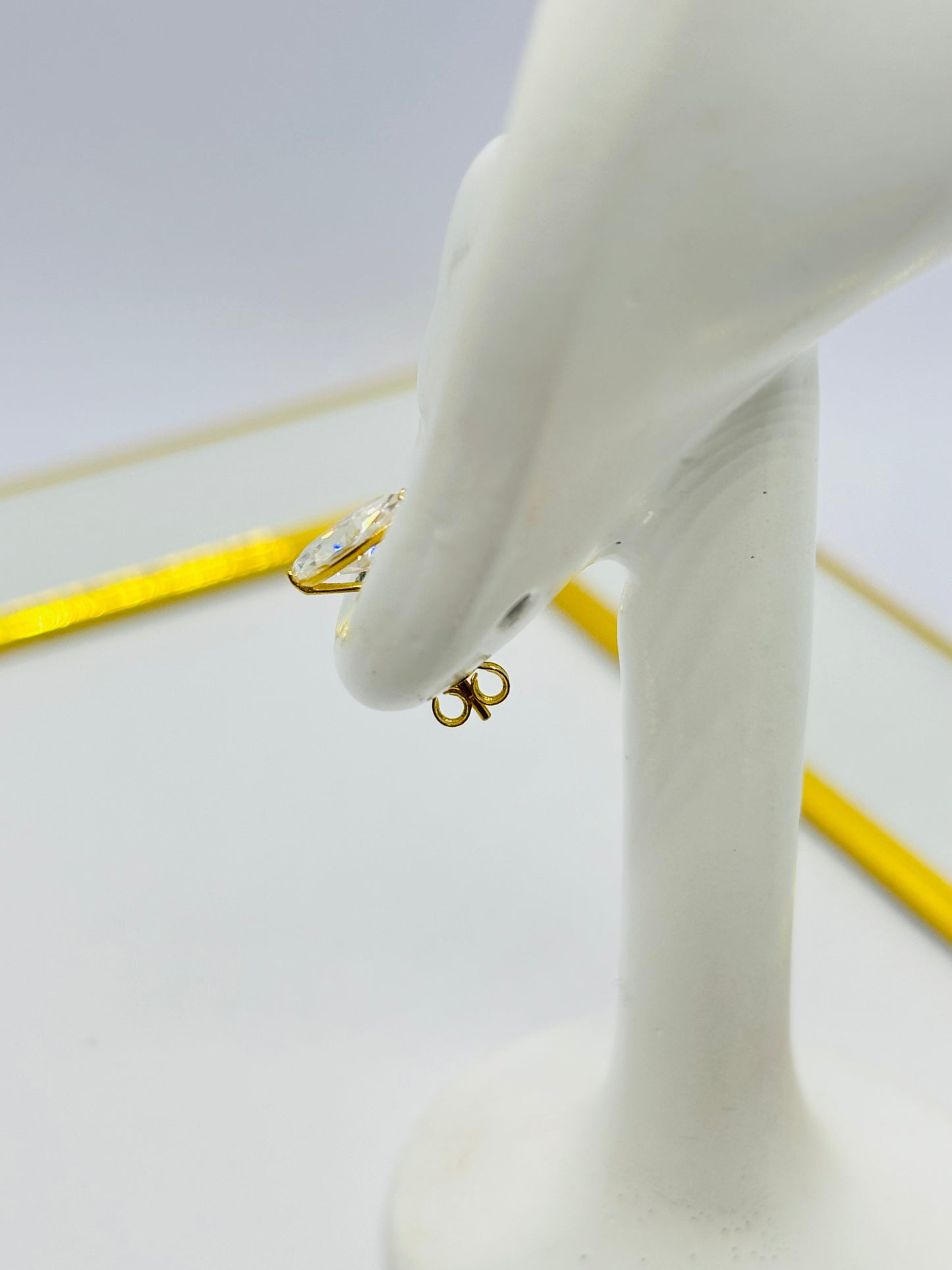 18K Gold Marquise Moissanite Diamond Earrings