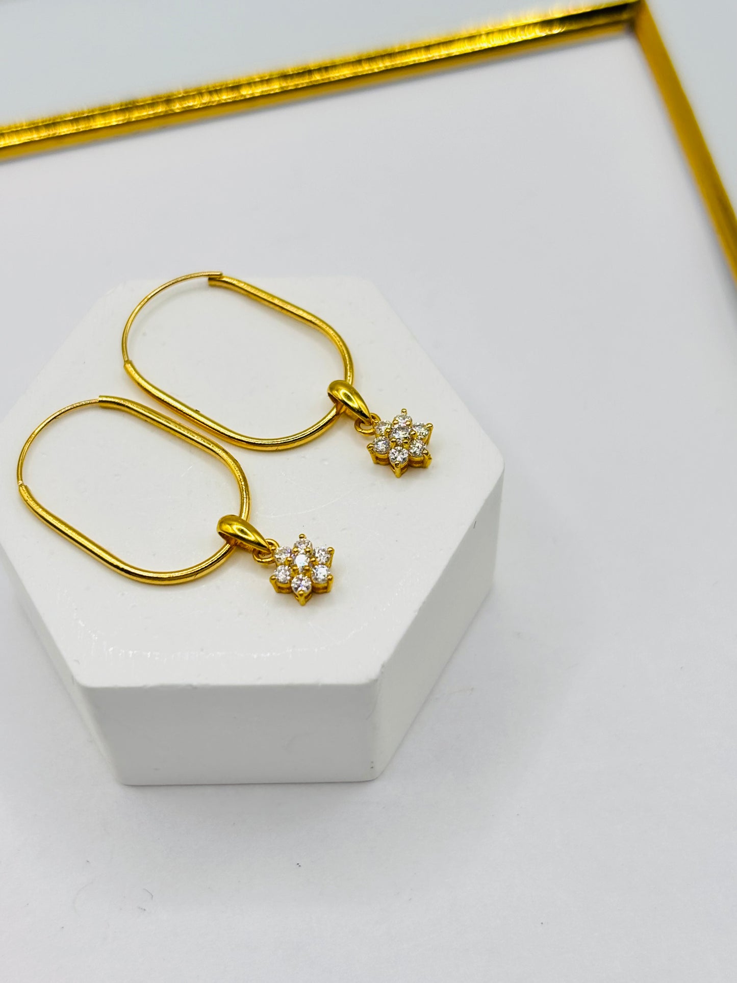 18K Gold Oval Loop with Rositas Earrings