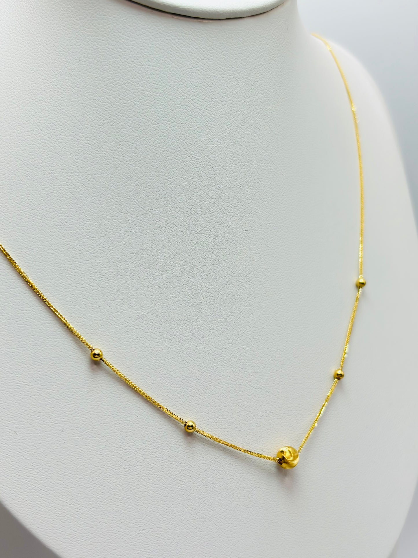 18K Gold Cat's Eye Ball Necklace