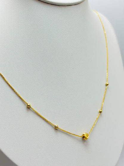 18K Gold Cat's Eye Ball Necklace