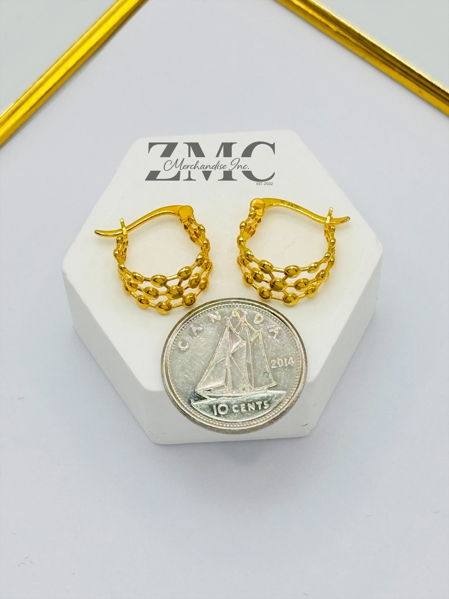 18K Gold Bubble Loop Earrings