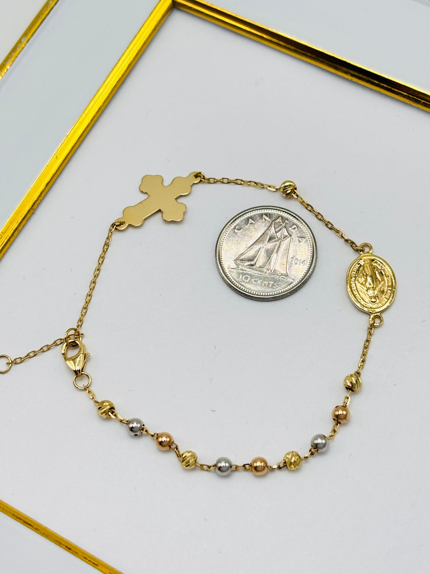 18K Gold Rosary Bracelet