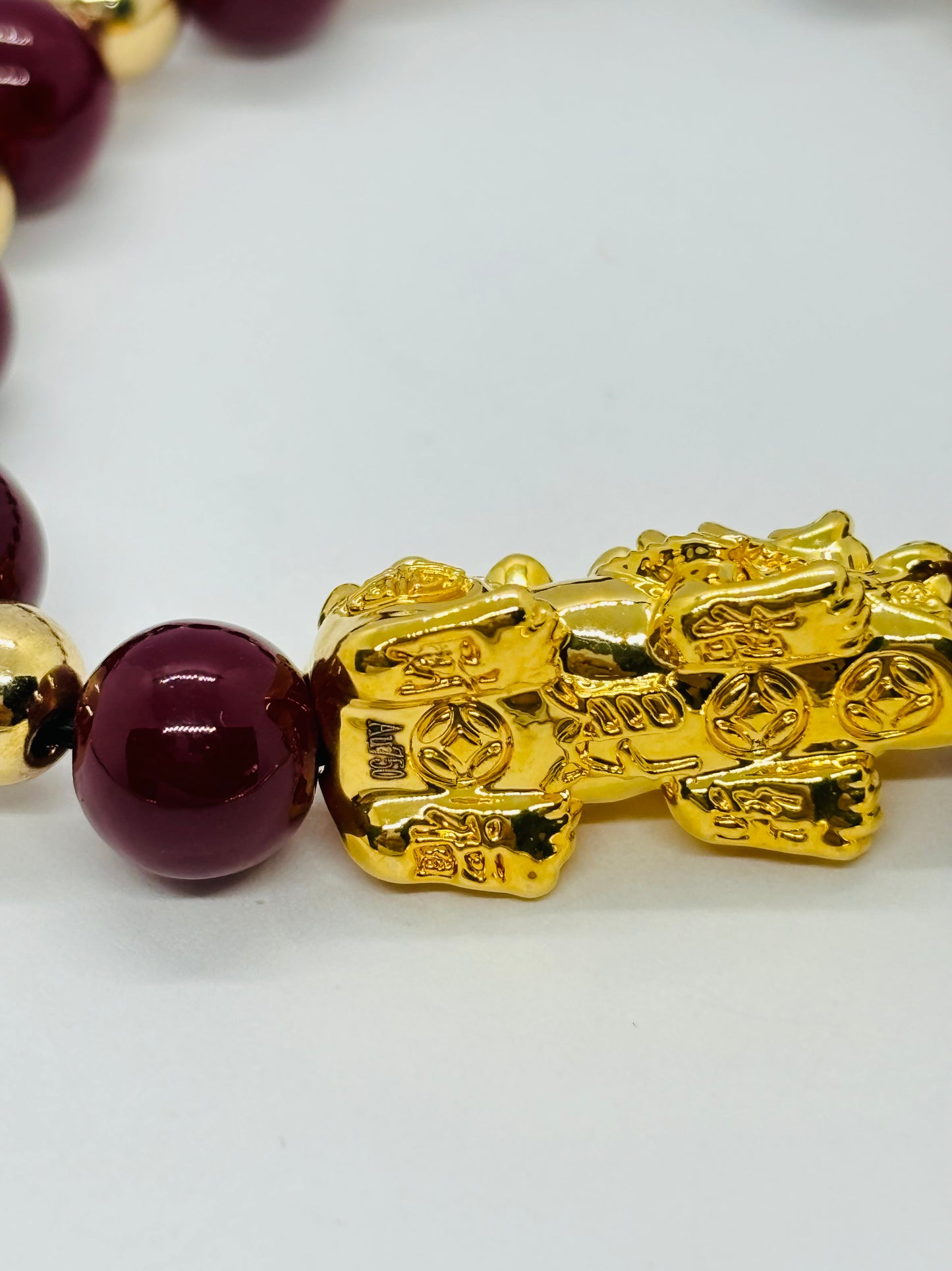 18K Gold  Lucky Piyao/ Pi Xiu Bracelet Red Gold ( Hollow Empty Inside) Extra Large Size