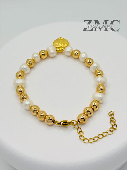 18K Gold Fresh Water Pearl Bracelet
