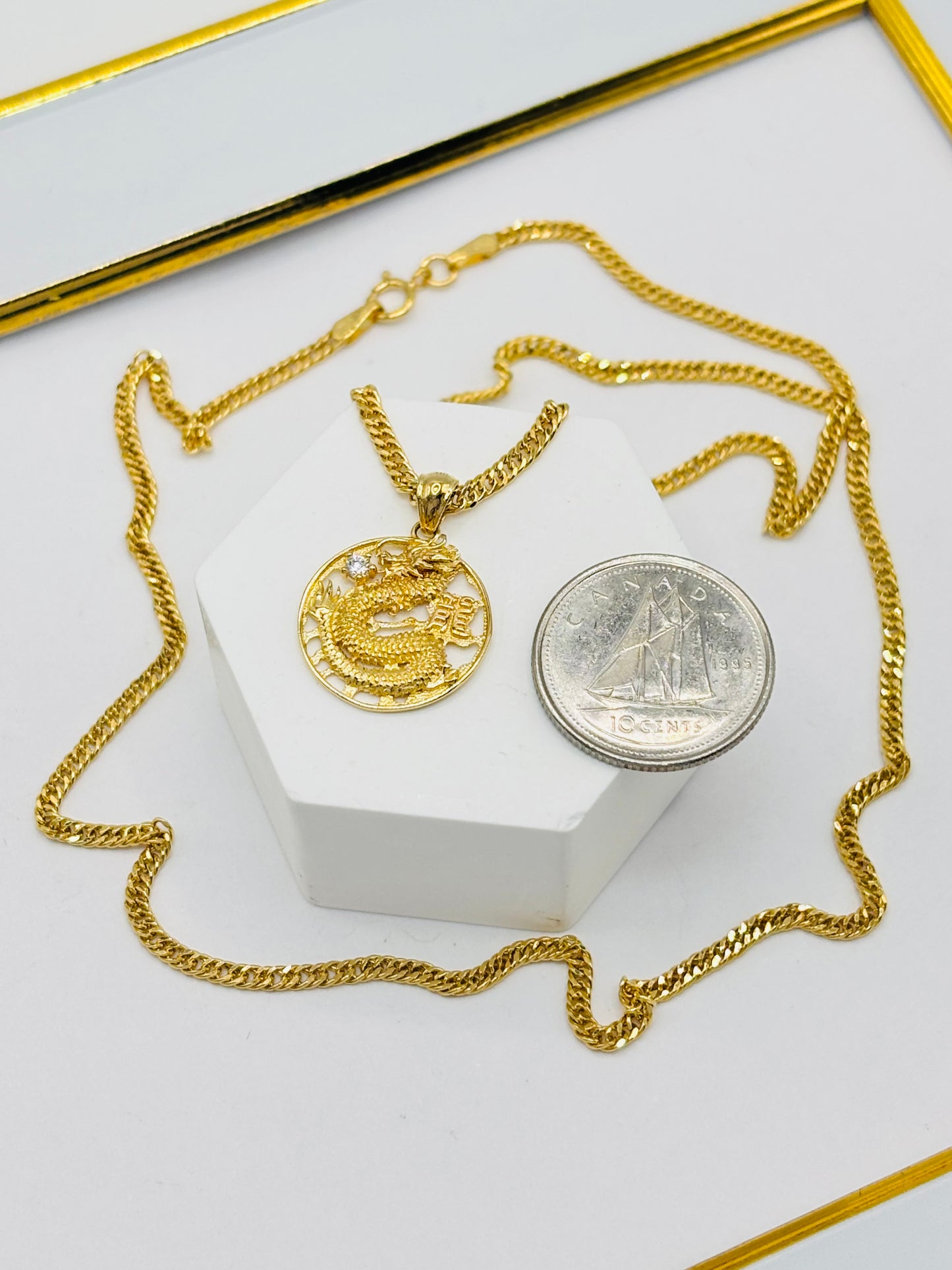 18K Gold Dragon Necklace