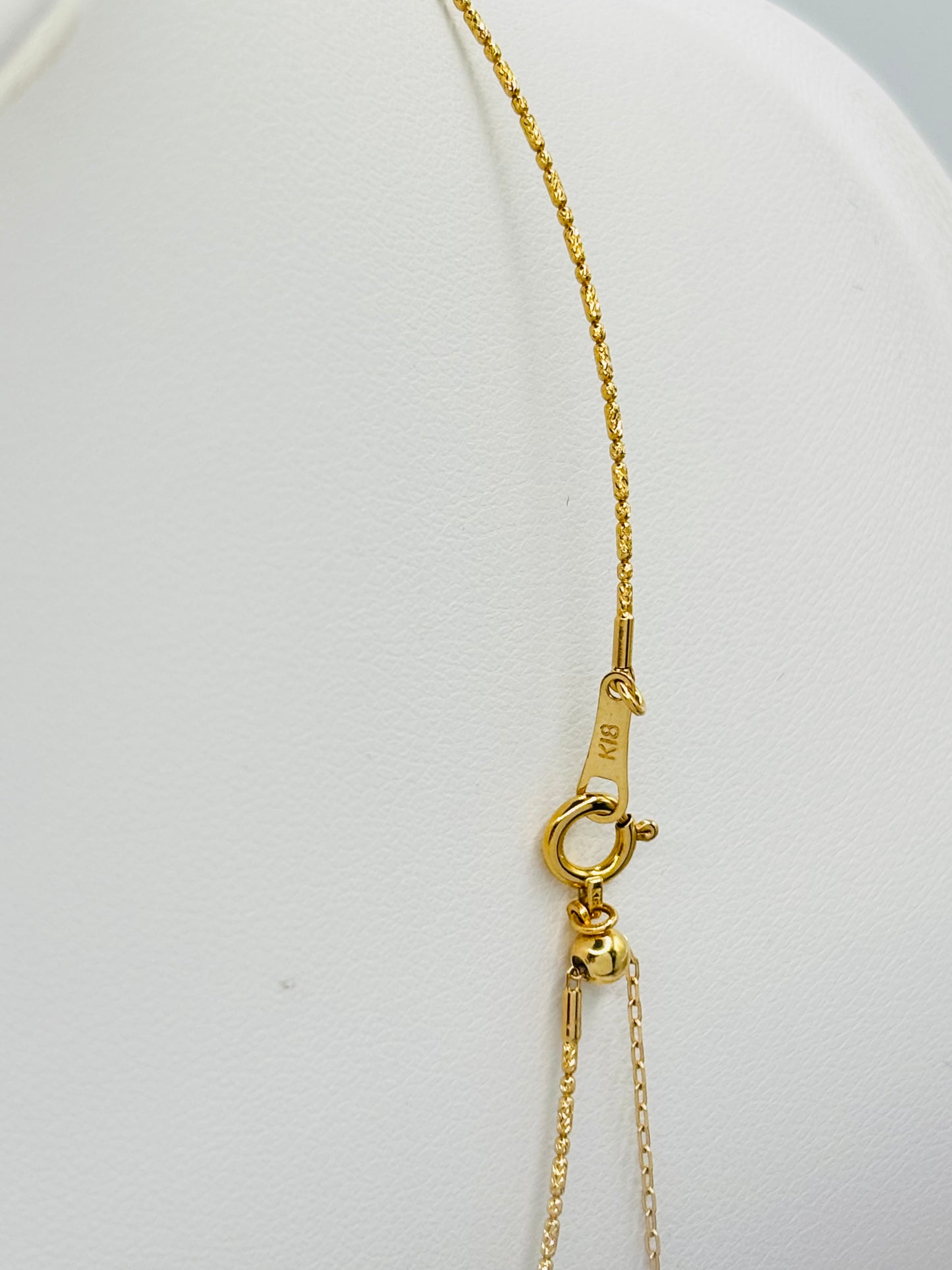 K18 Japan Gold Teardrop Omega Necklace