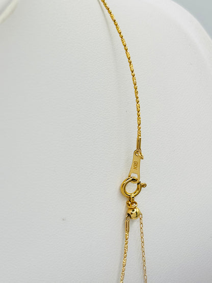 K18 Japan Gold Teardrop Omega Necklace