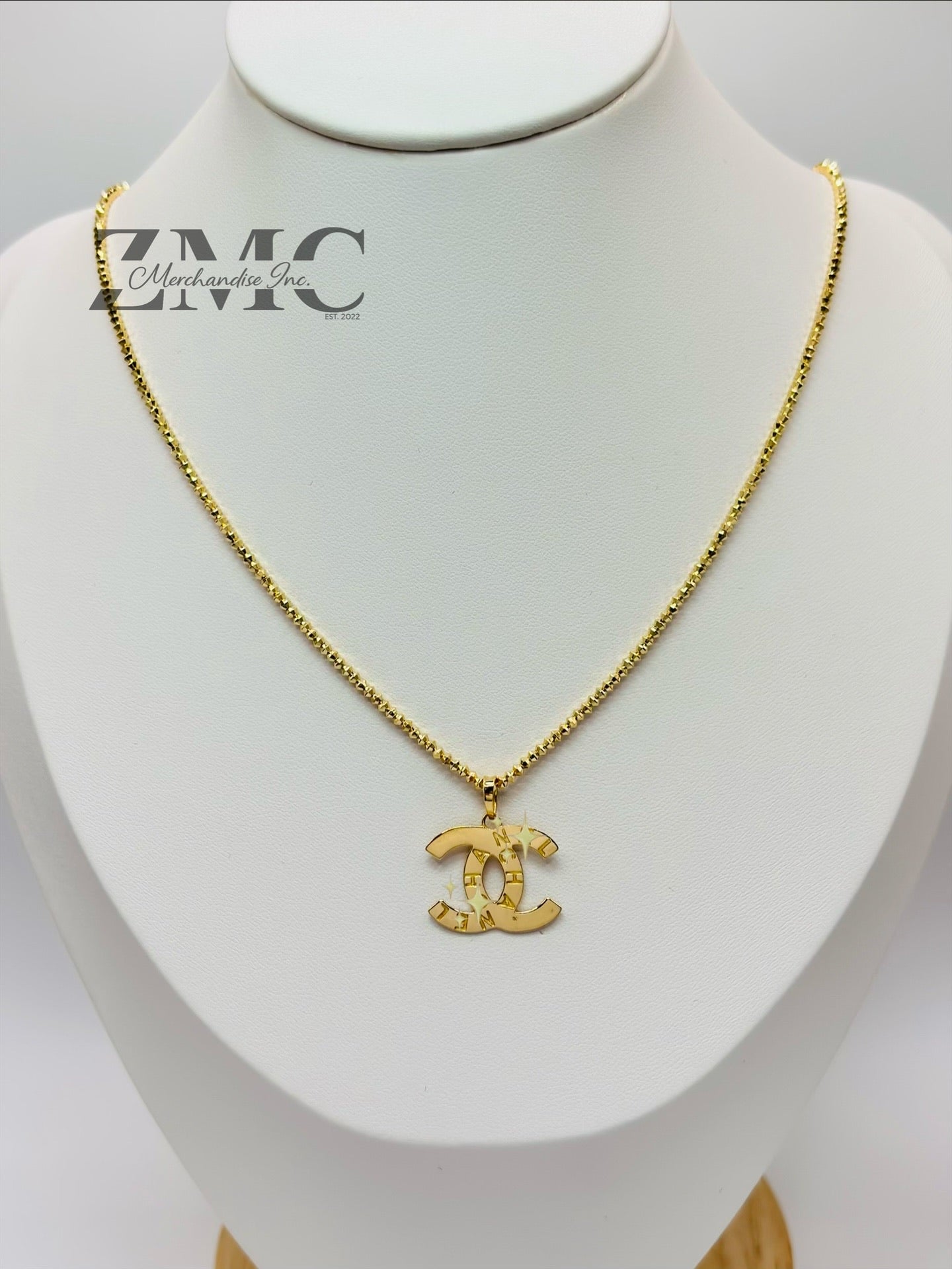 18K Gold Mirror C Necklace