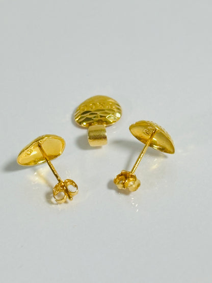 18K Gold T&C Heart Earrings and Pendant Set