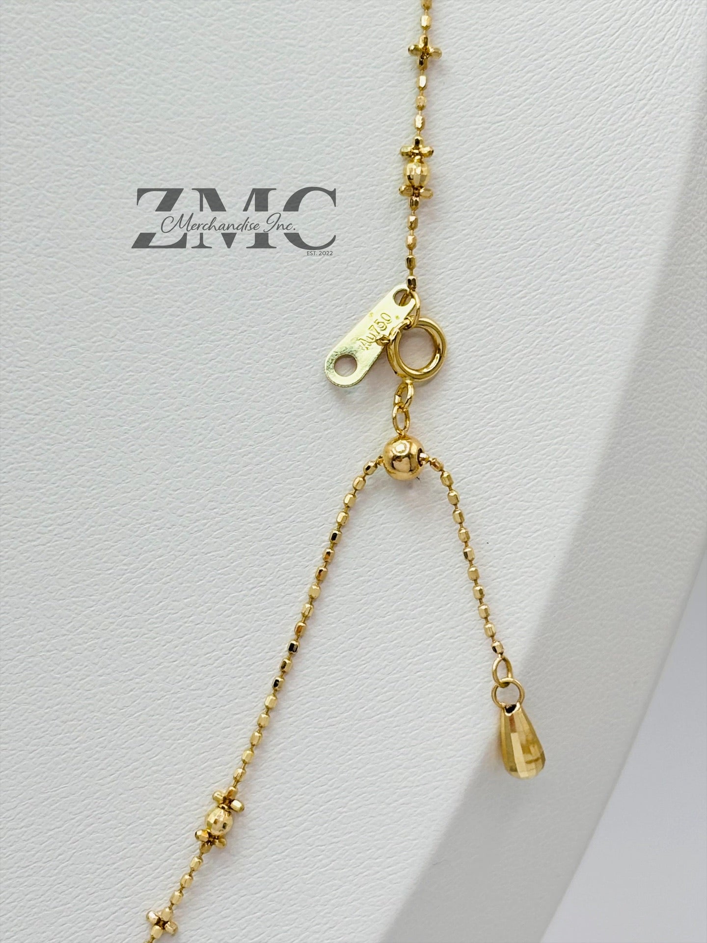 18K Gold Mirror Ball Cross Necklace