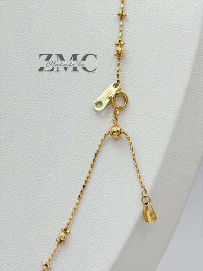 18K Gold Mirror Ball Cross Necklace