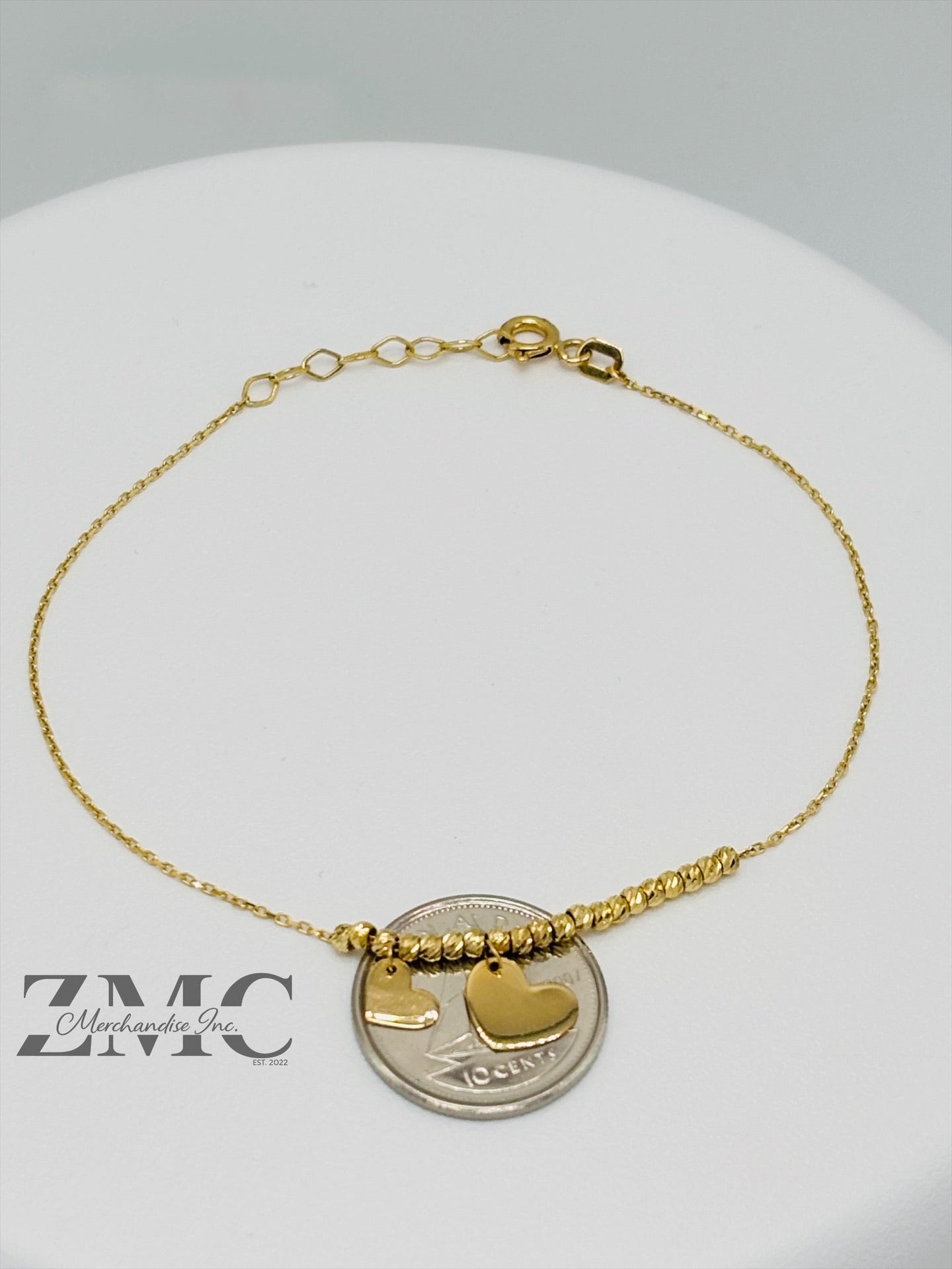 18K Gold Bracelet with Heart Charm