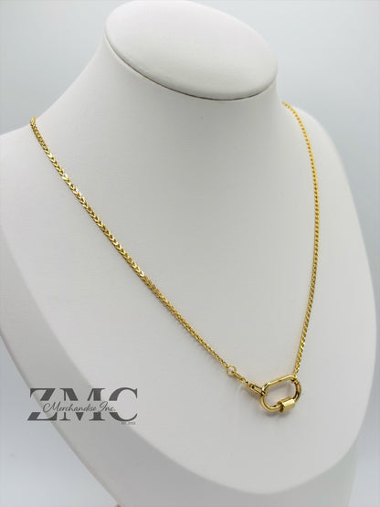 18K Gold Carabiner Necklace