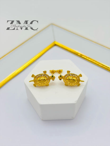 18K Gold Lucky turtle Earrings
