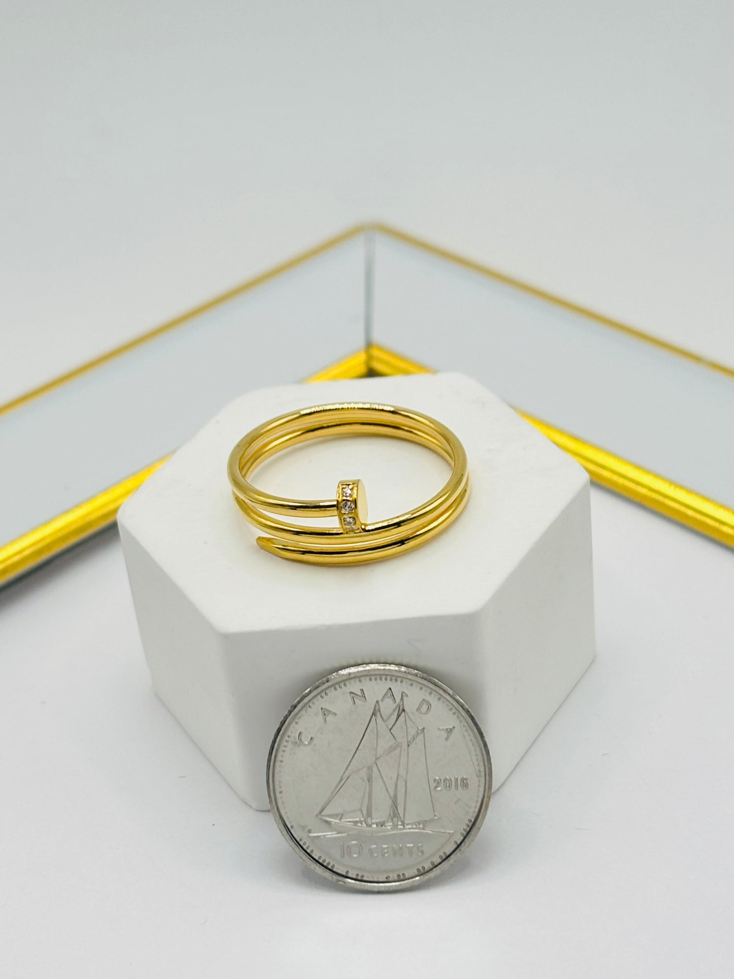 18K Gold Nail Ring