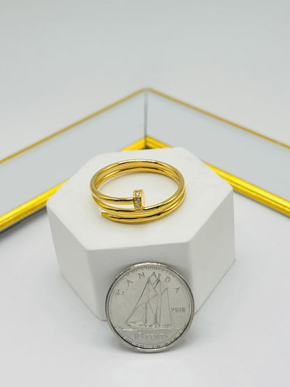 18K Gold Nail Ring