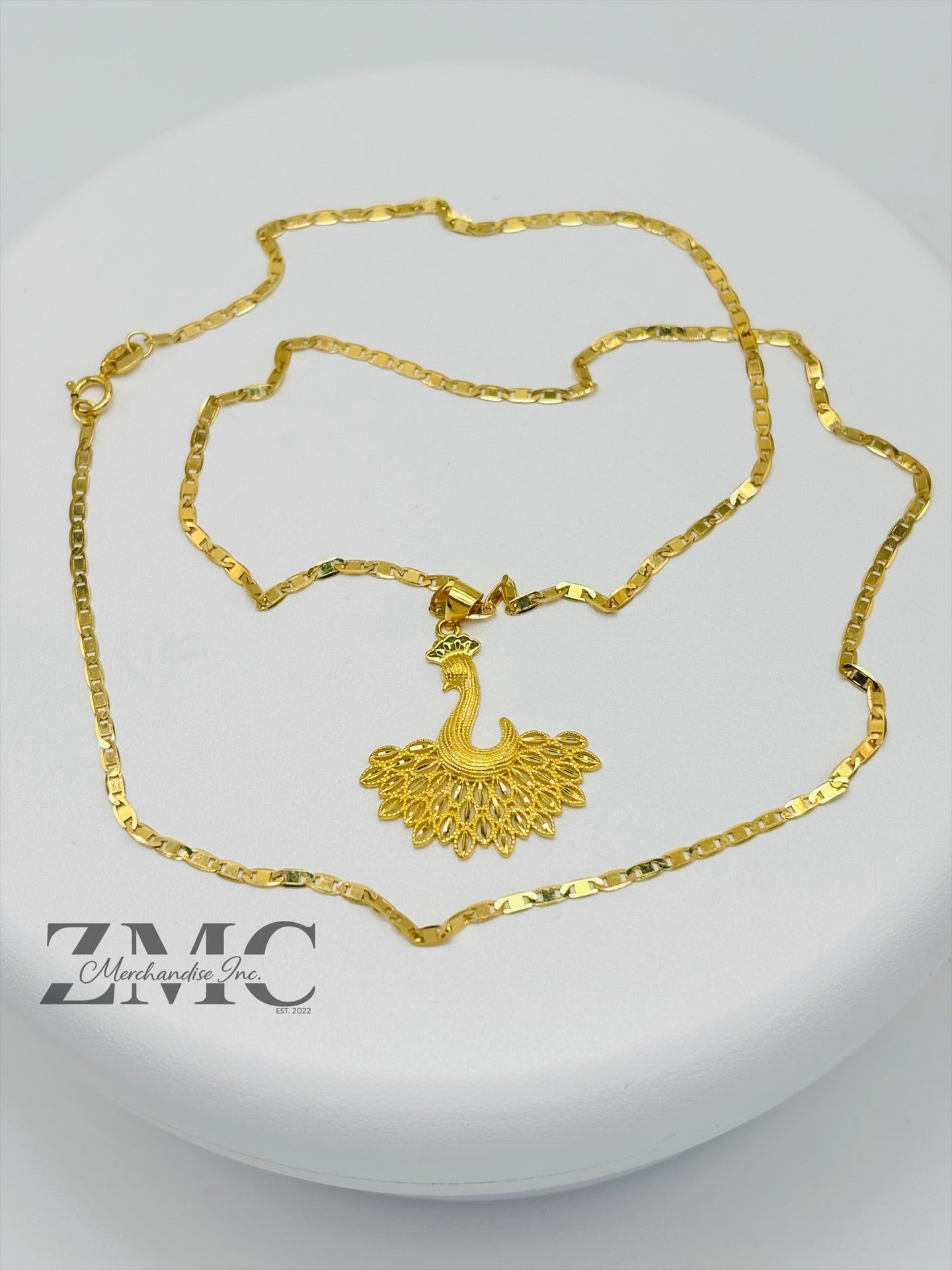 18K Gold Peacock Necklace