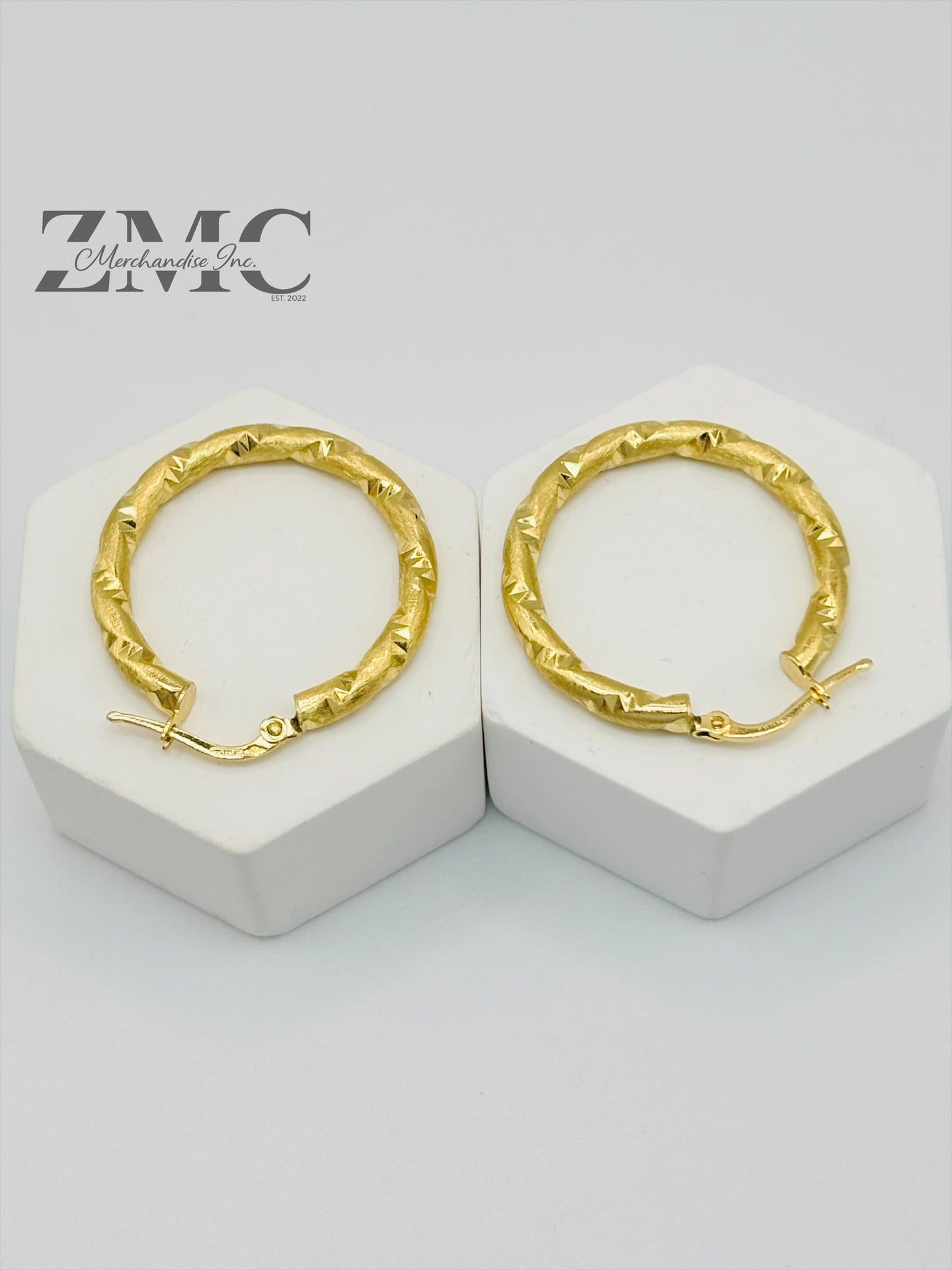 18K Gold Twisted Loop Earrings