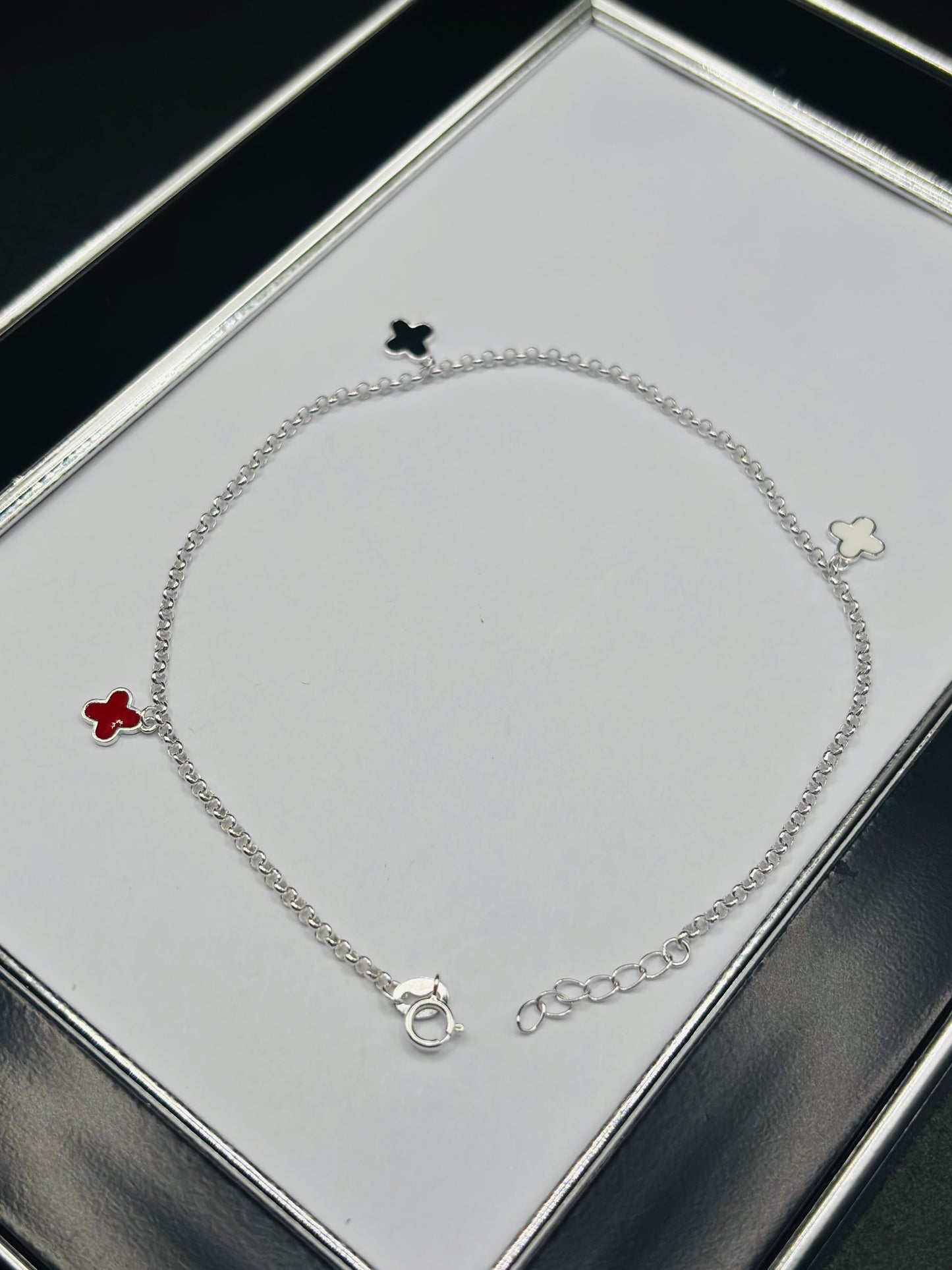 S925 Silver Clover Anklet