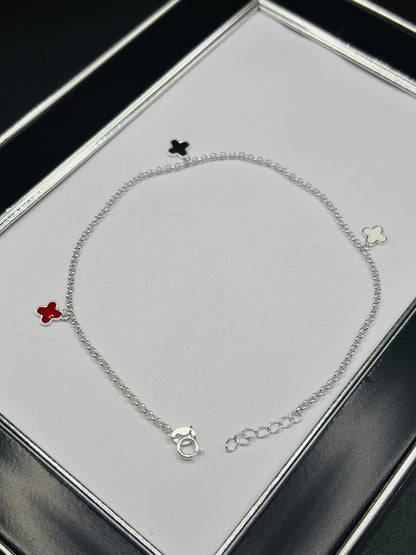 S925 Silver Clover Anklet
