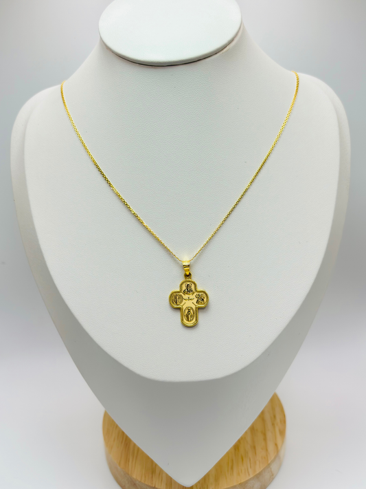 18K Gold Religious Necklace