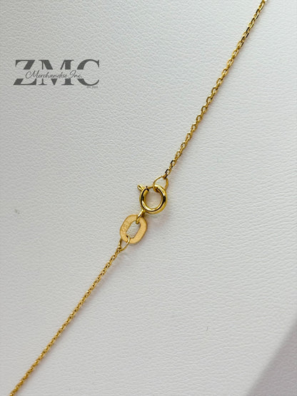 18K Gold Teardrop Attached Pendant Necklace
