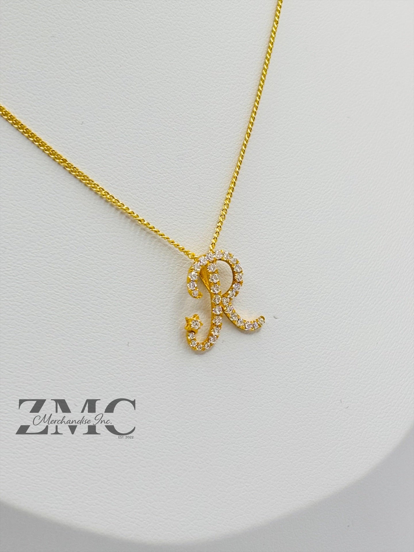 18K Gold Initial R Necklace