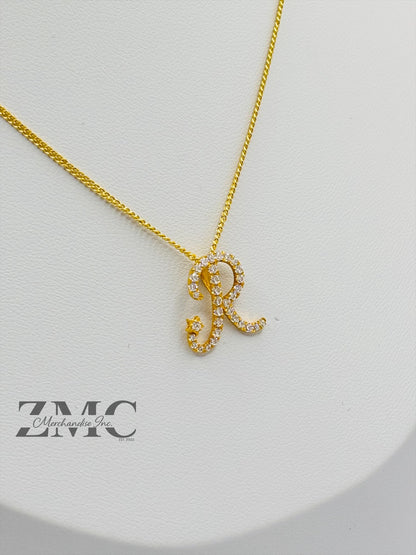 18K Gold Initial R Necklace